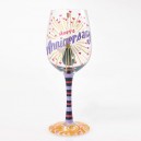 Standard wine Glass "Happy Anniversary" LOLITA® Love My Wine Enesco
